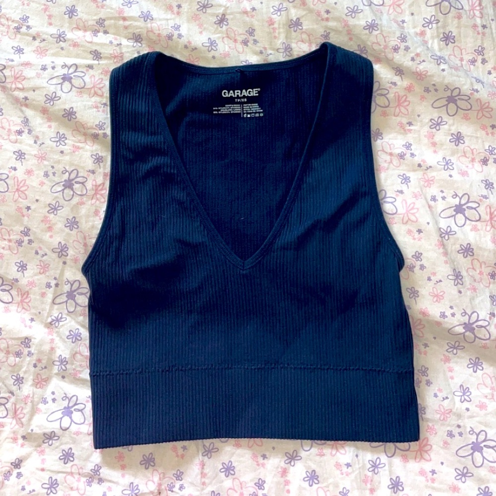 Stella seamless plunge top in blue